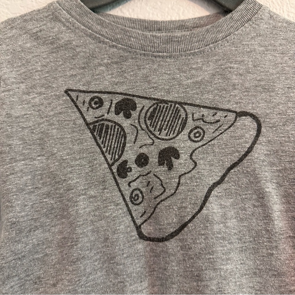 Father And Child / Pizza and Slice Matching T-shirts In Gray Color. - Picture 4 of 13
